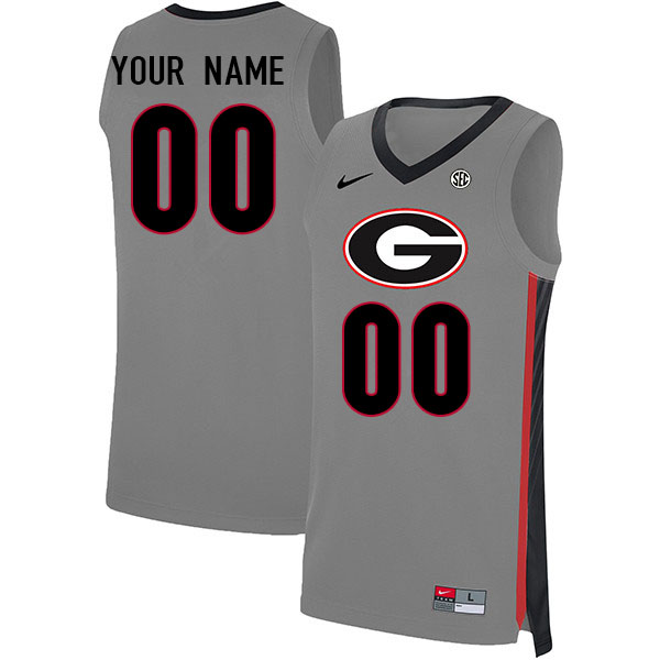 Custom Georgia Bulldogs Name And Number College Basketball Jerseys Stitched-Gray